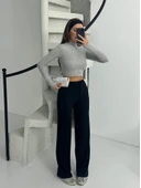 Fitilli şardonlu pantolon siyah thumbnail 6