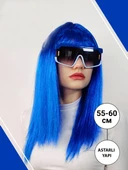 Mavi Renk Uzun Parti Peruğu thumbnail 1