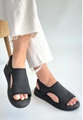 Wayi Siyah Hasır Cilt Sandalet thumbnail 3