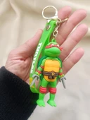 Silikon Anahtarlık Ninja Kaplumbağalar Raphael  Karakter Figür Çanta Süsü Oyuncak thumbnail 3