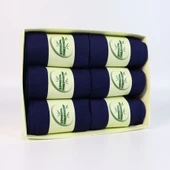 6'lı Premium Unisex Lacivert Bambu Soket Çorap Seti – Kutulu thumbnail 5