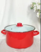 EBRULİEMAYE Turuncu Emaye derin Tencere 3,4 litre 22 cm çap süt yoğurt çorba reçel tenceresi thumbnail 2