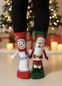 Yılbaşı Özel 2’li El Ele Tutuşan Çorap Seti – Kardan  Adam & Noel Baba Yılbaşı Çorabı thumbnail 2