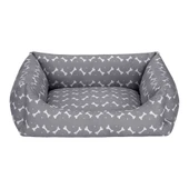 Pet Comfort Uniform Bone Gri-Beyaz Kedi ve Köpek Yatağı M 60x50cm thumbnail 1