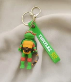 Silikon Anahtarlık Ninja Kaplumbağalar Michelangelo Karakter Figür Çanta Süsü Oyuncak thumbnail 4