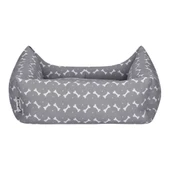 Pet Comfort Uniform Bone Gri-Beyaz Kedi ve Köpek Yatağı M 60x50cm thumbnail 3