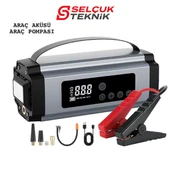 Araba Oto Araç Akü Takviye'li Kompresör Dijital Ekranlı Lastik Şişirme Hava Pompası thumbnail 2