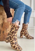 Birta Leopar Cilt Streç Topuklu Bot thumbnail 1