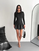 Eteği kloş crep mini elbise s1267 thumbnail 2