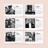 2026 Atatürk Masa Takvimi | Doğal Ahşap Tabanlı Masaüstü Takvimi thumbnail 3