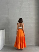 Fırfırlı brodeli astarlı uzun etek tcu s255047 thumbnail 3