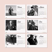 2026 Atatürk Masa Takvimi | Doğal Ahşap Tabanlı Masaüstü Takvimi thumbnail 4