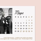 2026 Atatürk Masa Takvimi | Doğal Ahşap Tabanlı Masaüstü Takvimi thumbnail 6