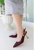 Zalin Bordo Rugan Topuklu Ayakkabı thumbnail 1