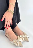 Cenya Bej Saten Babet Ayakkabı thumbnail 3