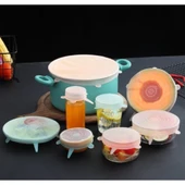 Silikon Yemek Saklama Kapak Seti 6 Adet thumbnail 3