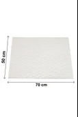 Tuğla Desenli 2li Ayak Havlusu - 50x70 cm - Su Emici Banyo Paspası Seti - Beyaz thumbnail 6