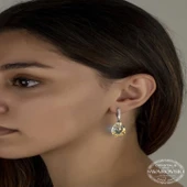 Swarovski Crystal Taşlı Gümüş Damla Sallantılı Kadın Küpe thumbnail 2