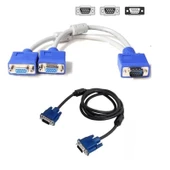 Vga Y Kablo Çoklayıcı Switch Kablosu + VGA KABLO thumbnail 1
