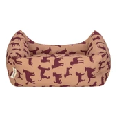 Pet Comfort Uniform Bej-Bordo Kedi ve Köpek Yatağı S 50x40cm thumbnail 3