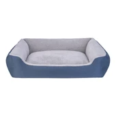 Pet Comfort Bravo Duo  Köpek Yatağı Mavi/Gri Peluş XL 105x80cm thumbnail 1