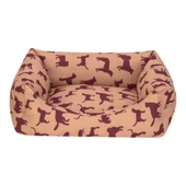 Pet Comfort Uniform Bej-Bordo Kedi ve Köpek Yatağı S 50x40cm thumbnail 1