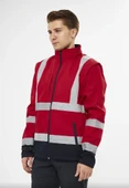 Orange Safety Softshell Mont Reflektörlü Kolları Çıkmalı Kırmızı thumbnail 2