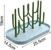 DailyTech Kaktüs Tasarımlı Bebek Biberon Aksesuar Kurutma Standı Su Drenajlı Hijyenik Organizer thumbnail 8