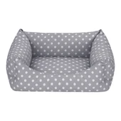 Pet Comfort Uniform Gri Puantiyeli Kedi ve Köpek Yatağı S 50x40cm thumbnail 1