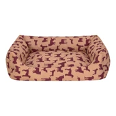 Pet Comfort Uniform Bej-Bordo Köpek Yatağı L 70x60cm thumbnail 1