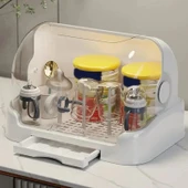 DailyTech Kapaklı Bebek Biberon Mutfak Eşyası Kurutma Saklama Standı Kutusu thumbnail 2