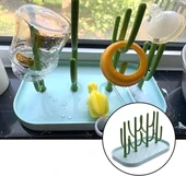 DailyTech Kaktüs Tasarımlı Bebek Biberon Aksesuar Kurutma Standı Su Drenajlı Hijyenik Organizer thumbnail 4