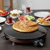 Akel AT610 46 cm Bakır Elektrikli Katmer, Bazlama, Gözleme Sacı, Termostatlı, Büyük Boy, Hızlı ve Eşit Isı Dağılımı thumbnail 4