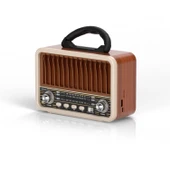 Blaupunkt R80 Nostaljik Radyo BT 5.3 Type-C Destekli FM AM SW Hafızalı Şarjlı Kahverengi thumbnail 2