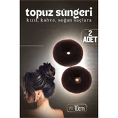 HSNET Kahve Saç Topuz Süngeri 2 ADET 10 CM Çap 4 cm Kalınlık thumbnail 1