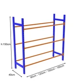 3 Katlı Damacana Rafı H: 150 cm - Damacana İstifleme Rafı  40x180 cm thumbnail 5