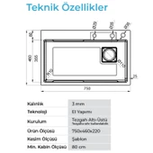 Crauf Dolce Vita 6375 Füme Akıllı Mutfak Eviyesi thumbnail 4