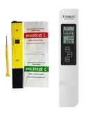 Dijital Ph Ölçer + Tds Ec Metre Termometreli Su Kalite ve Iletkenlik Ölçüm Cihazı thumbnail 1