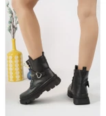 KADIN SİYAH TAŞLI VE FERMUARLI BOT (Siyah) thumbnail 2