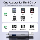 Daytona ADS-28 6In1 OTG Card Reader- SD Kart Okuyucu, USB 3.0 ve Tip C Kart Okuyucu Yüksek Hızlı OTG Adaptör - iPhone,iPad,Android cihazlar,PC ve Laptop İçin thumbnail 6