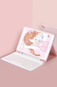 iPad 5 Air 9.7 Kılıf KC01 Smart Klavyeli Tablet Kılıfı - Pembe-(5796) thumbnail 1