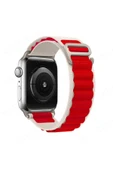 Apple Watch 38mm Mountain Kordon - Beyaz-Kırmızı-(5796) thumbnail 1