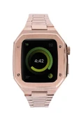 Apple Watch 44mm Metal Petek Kasalı Kordon - Rose Gold-(5796) thumbnail 1