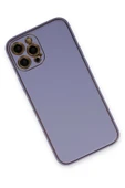 iPhone 12 Pro Max Kılıf Coco Deri Silikon Kapak - Açık Lila-(5796) thumbnail 3