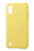 Samsung Galaxy A01 Kılıf Nano içi Kadife Silikon - Sarı-(5796) thumbnail 1