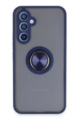 Samsung Galaxy A54 5G Kılıf Montreal Yüzüklü Silikon Kapak - Lacivert-(5796) thumbnail 1