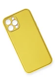 iPhone 12 Pro Max Kılıf Coco Deri Silikon Kapak - Sarı-(5796) thumbnail 2