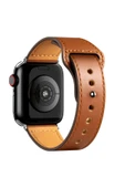 Apple Watch 38mm KR415 Luaz Deri Kordon - Kahverengi-(5796) thumbnail 1