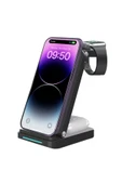 S90 4in1 Kablosuz Şarj Masaüstü Set - Siyah-(5796) thumbnail 5