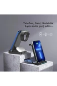 S90 4in1 Kablosuz Şarj Masaüstü Set - Siyah-(5796) thumbnail 2